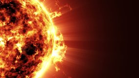 4k Seamless Looping Animation of a Big Sun Star in Space. Full Ultra HD 4096x2304 Video Clip