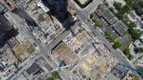 Aerial flight video of Brickell Miami and construction sites circa 2014