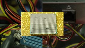 CPU and computer hardware video collage in 4K Ultra HD resolution.
