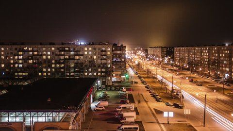 Street at night. Saint Petersburg, Russia.
