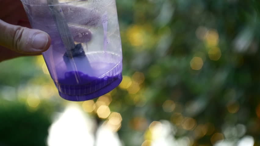 Mixing paint in slow motion