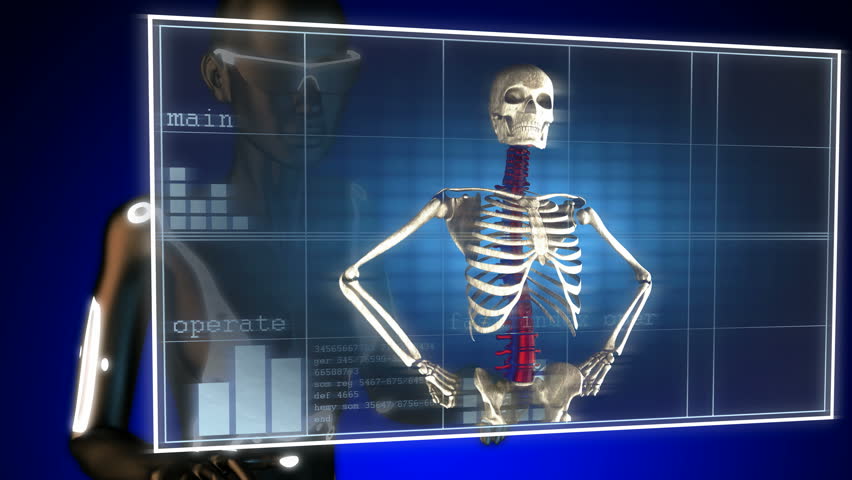 Human Skeleton Radiography Scan On Stock Footage Video (100% Royalty ...