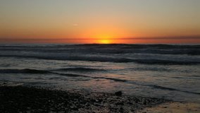 Beautiful view of Pacific Ocean after dramatic sunset in Del Mar, San Diego, California (with no sound).Video captured on January 2010 in HD 1920x1080 quality