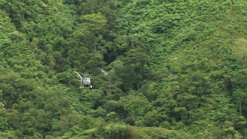 Closeup of helicopter making sharp turn 2
