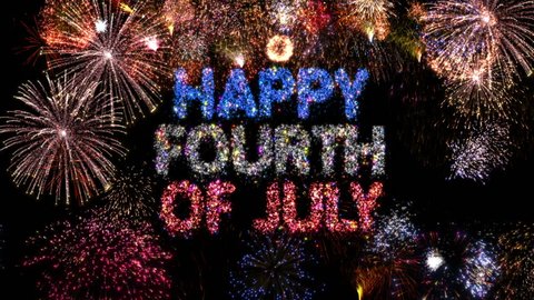 Beautiful Fireworks Forming Words Happy 4th Stock Footage Video (100% ...