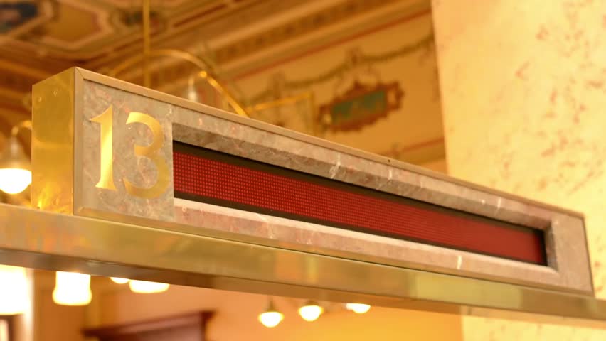 counter in the bank - electronic information panel