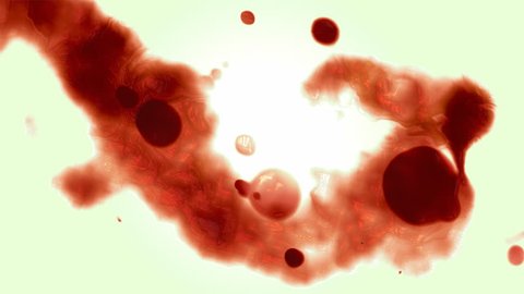 Animation of blood dripping and slowly staining a white background.