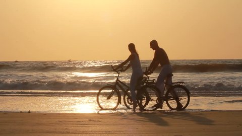 couple while riding bicycles