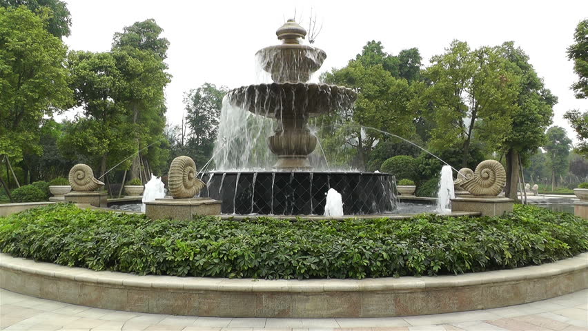 European Style Park Fountain in Sichuan China