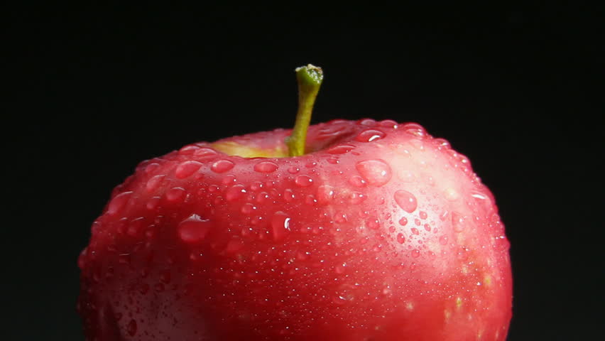 red apple, rotates