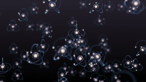 An array of atoms swirling randomly around each other