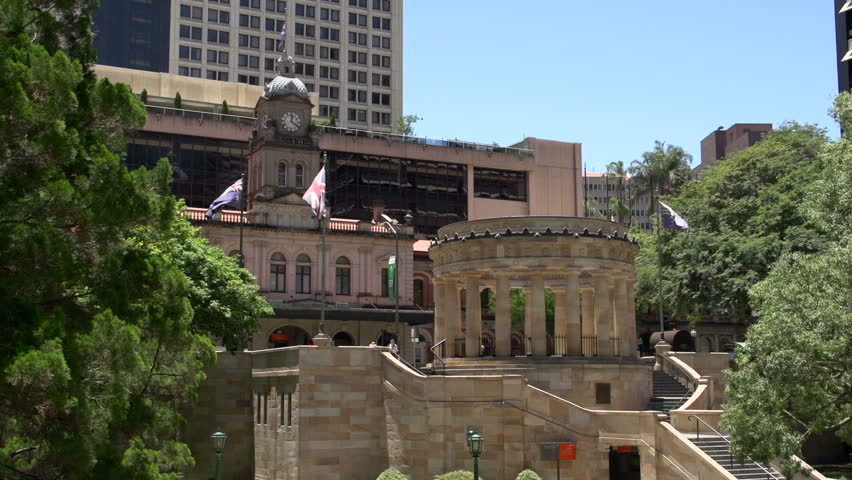 Pan from the Shrine of Remembrance, ANZAC square, Brisbane