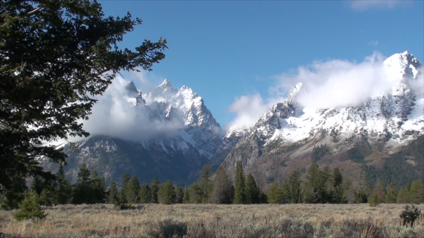 Mountain Grand Teton National Park Fall Snow-capped Peaks Sage Forest