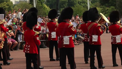LONDON - JUNE 15: General view of the annual Trooping the Colour Ceremony at Buckingham Palace on June 15, 2013 in London