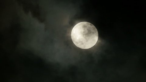 full moon. night sky. moonlight. clouds. darkness. spooky scary. mystic mystery.  3840x2160. 4k
