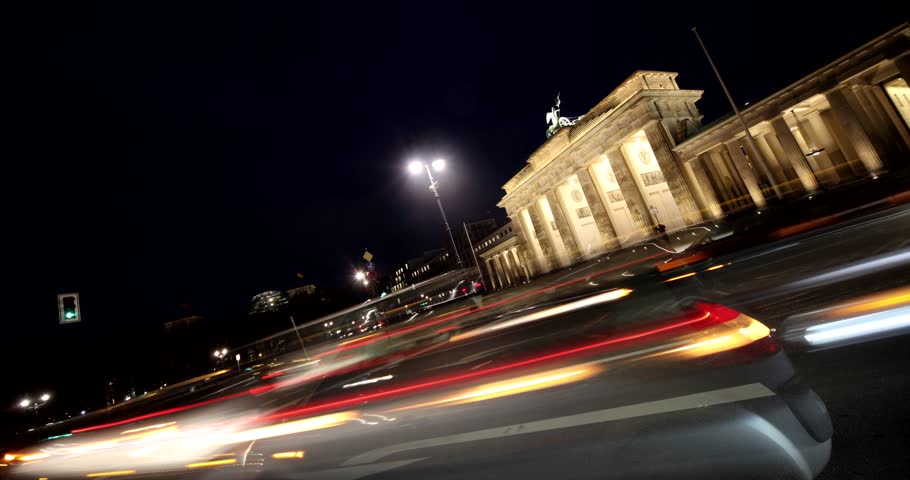 Berlin - Timelapse - 4K - Video footage - Brandenburg gate, berlin, germany. Royalty-Free Stock Footage #6502352