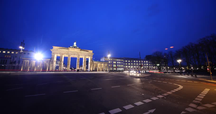 Berlin - Timelapse - 4K - Video footage - Brandenburg gate, berlin, germany. Royalty-Free Stock Footage #6502361