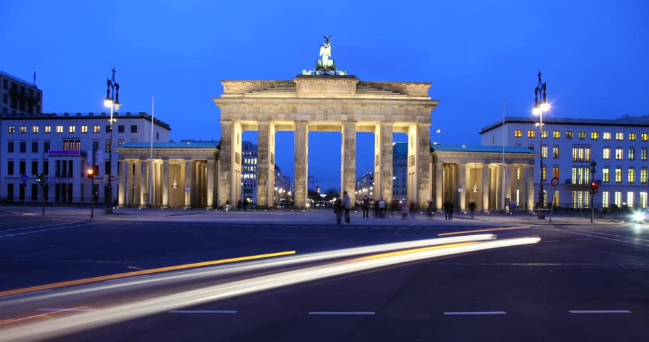 Berlin - Timelapse - 4K - Video footage - Brandenburg gate, berlin, germany. Royalty-Free Stock Footage #6502367