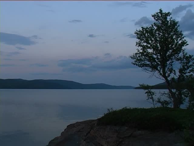 Calm lake by twilight
