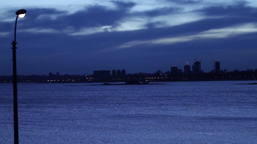 Montevideo night city overview