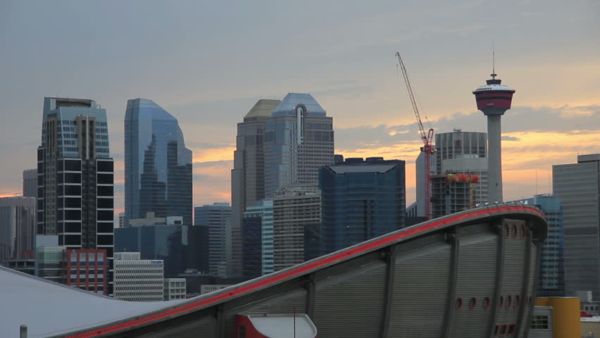 Summer sunset over the Calgary Skyline
