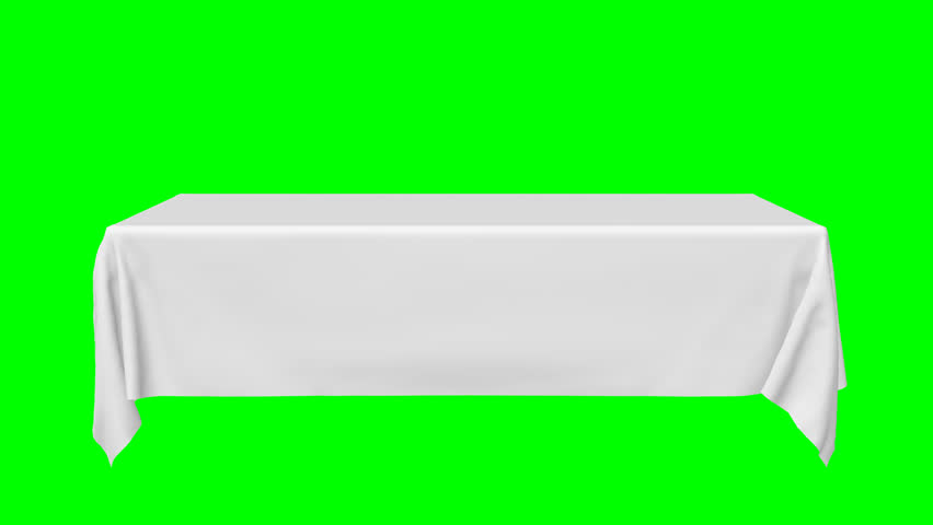 Rectangular White Tablecloth with Green Arkivvideomateriale (100 %