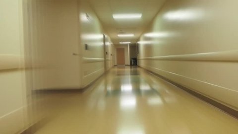 Blurred hospital hallway 