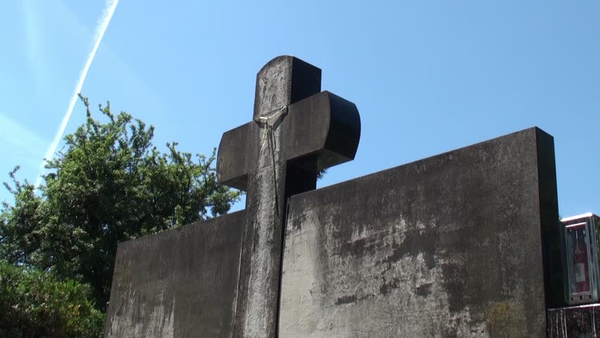 Camera pass over in the cemetery in Prague, Czech Republic.