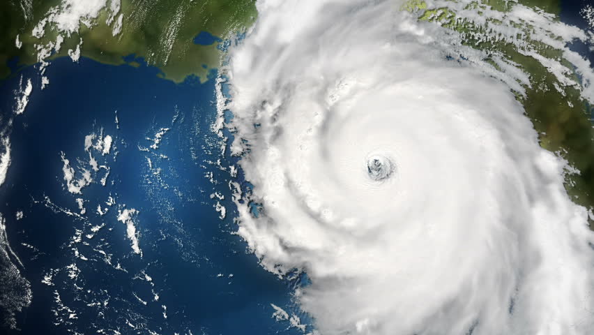 Satellite Image of Hurricane Katrina nearing New Orleans, Louisiana ...