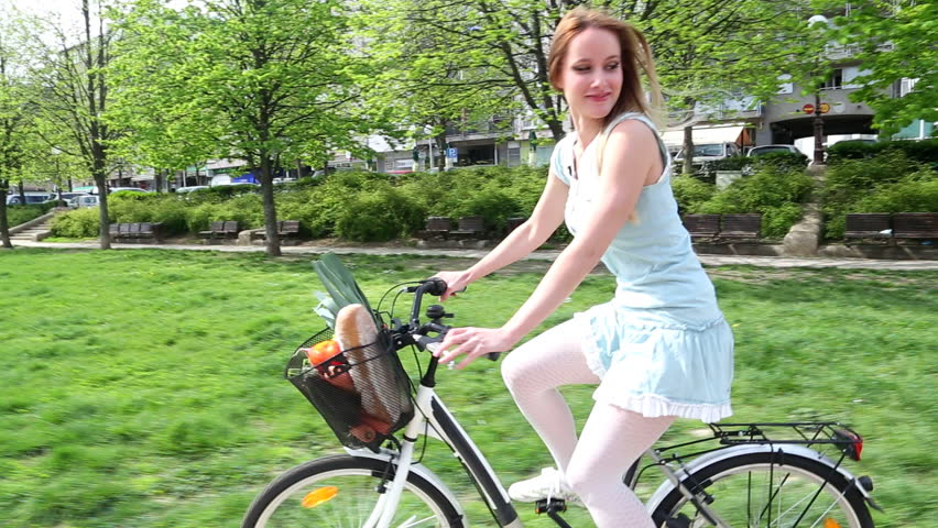 beautiful girl on bike