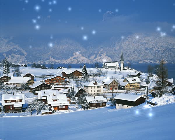 snowing landscape