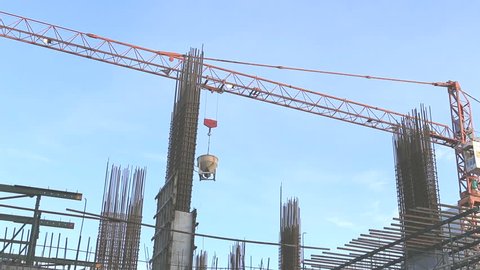 Crane working in construction site