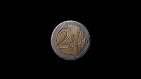 2 Euro Coin Looping Rotation