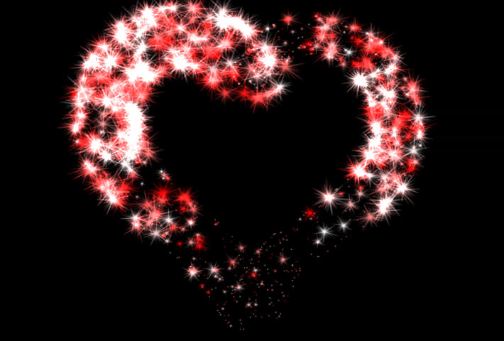 Red fireworks heart with embedded alpha channel to add your own background.