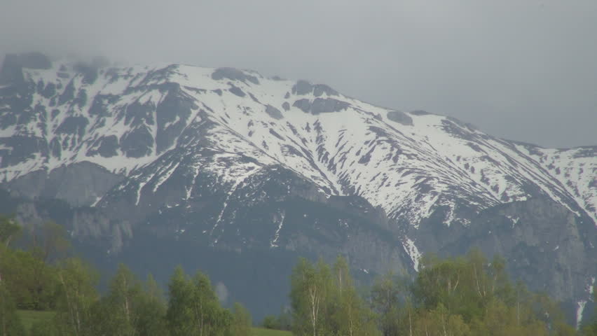 Landscape with mountains covered by mist, Nature, Holiday, Springtime
