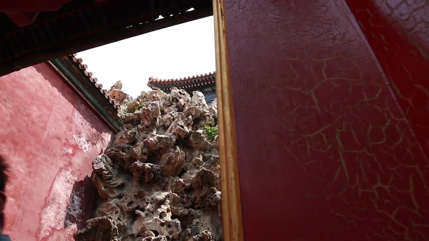 Tourists visiting the Forbidden City in Beijing China