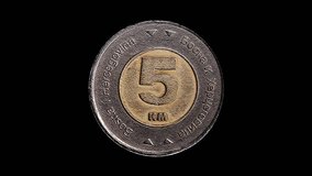 Looping Coin Rotation (BOSNIA HERZEGOVINA 5 KONVERTIBLE MARKA BI-METALLIC).
Realistic 3D animation video, loopable. Ideal for financial and political videos.