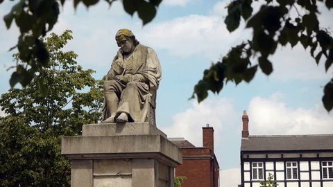 Statue of Dr Samuel Johnson in Lichfield.
Statue of Dr Johnson opposite his birthplace in Lichfield, England.