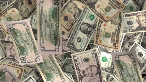 Money surge mixed bills raining down. With alpha matte
