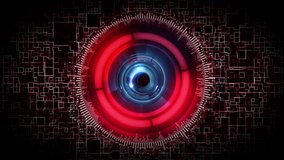 futuristic science fiction robot eye security scanner animation