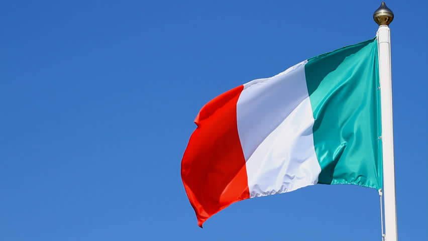 Italian Flag On the Blue Stock Footage Video (100% Royalty-free ...