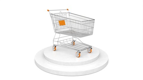 Turning Shopping Cart On Podium (Loopable)