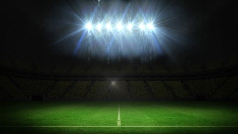 Digital Animation Lights Flashing Over Football Stock Footage Video ...