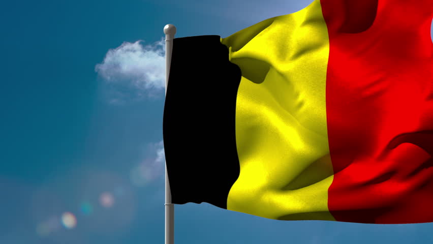 Belgium National Flag Waving On Stock Footage Video (100% Royalty-free ...