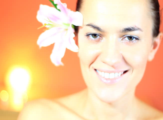 portrait of young beautiful smiling woman - NTSC