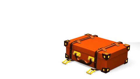 Classical Luggage With Text Space.
3D render Animation.
Isolated on White.