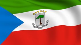 Flying Flag of EQUATORIAL GUINEA | LOOPED |