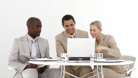 Stressed Manager wearing boxing gloves talking to his team in the office - Powered by Shutterstock - Get 15% off with code: PIKWIZARD15