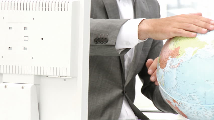 Close-up of a terrestrial globe. Business concept.