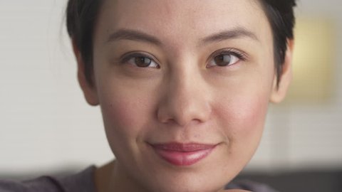 Closeup of Asian woman's face